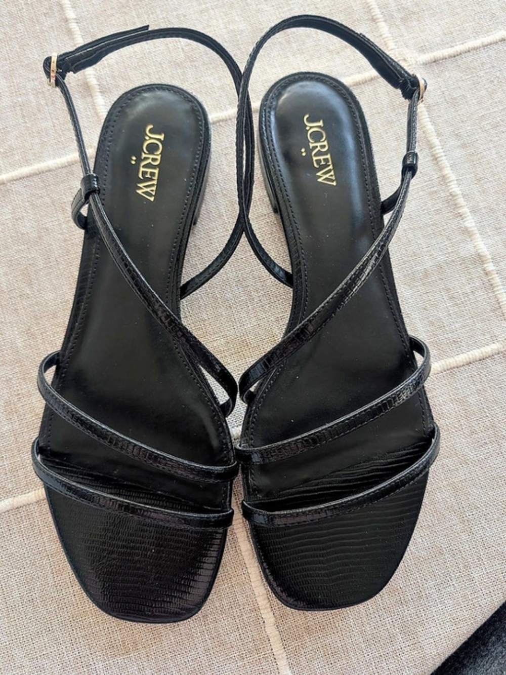 J.Crew Black Strappy Sandals US 10